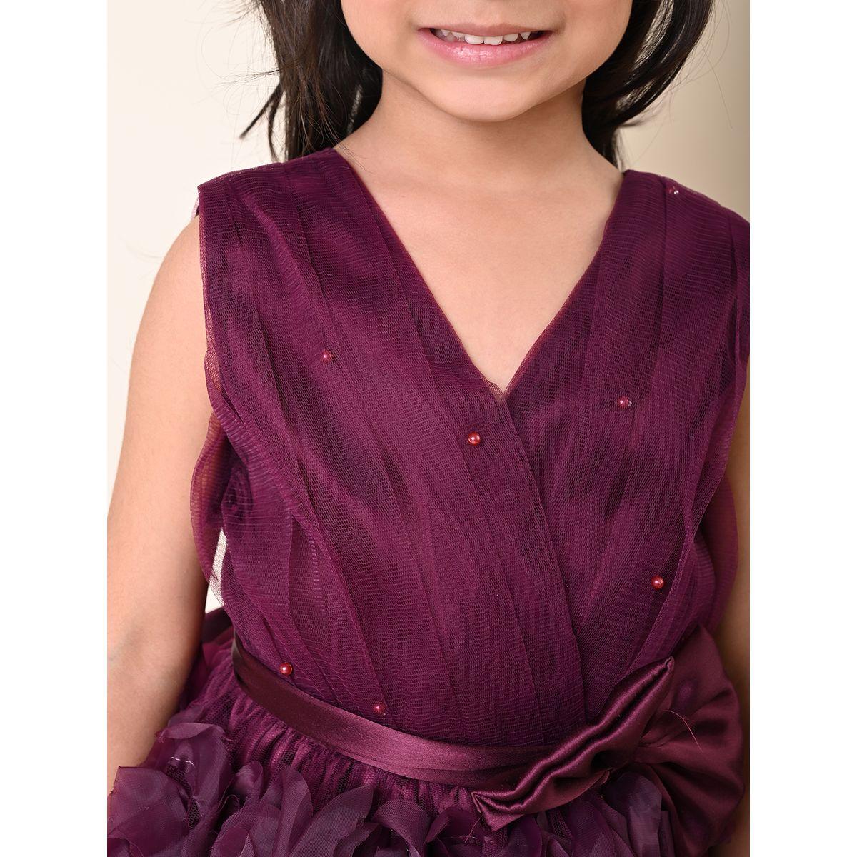 فستان سكاتر بتفاصيل شبكية وربطة فيونكة ليل بيكس × ستايلي-girls-clothing-dressesandjumpsuits-image-4