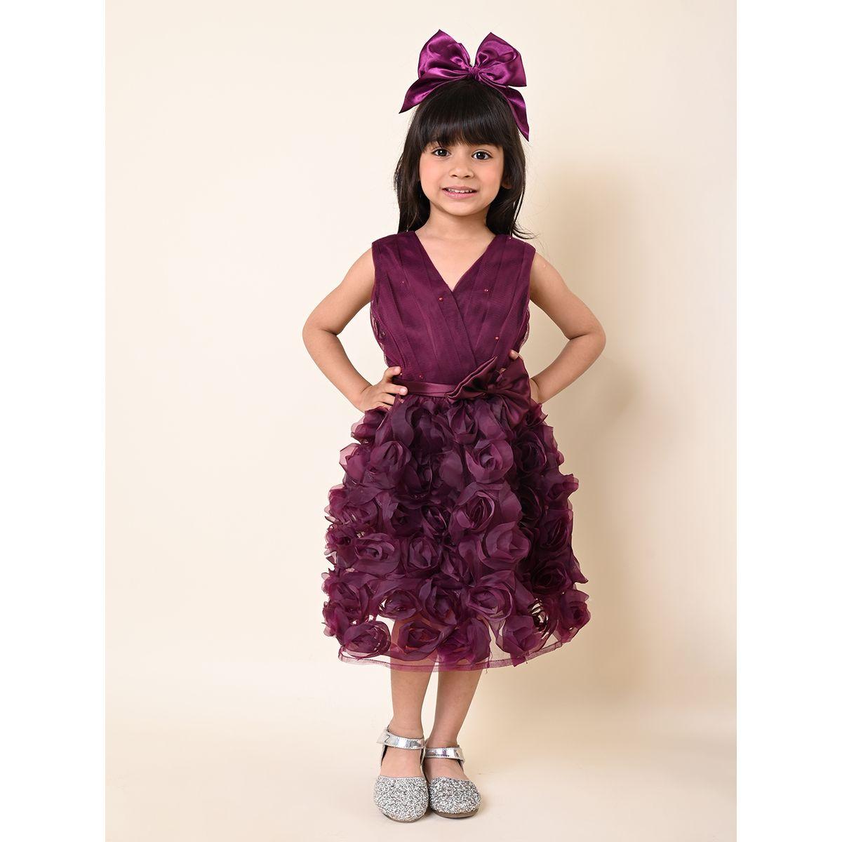 فستان سكاتر بتفاصيل شبكية وربطة فيونكة ليل بيكس × ستايلي-girls-clothing-dressesandjumpsuits-image-5