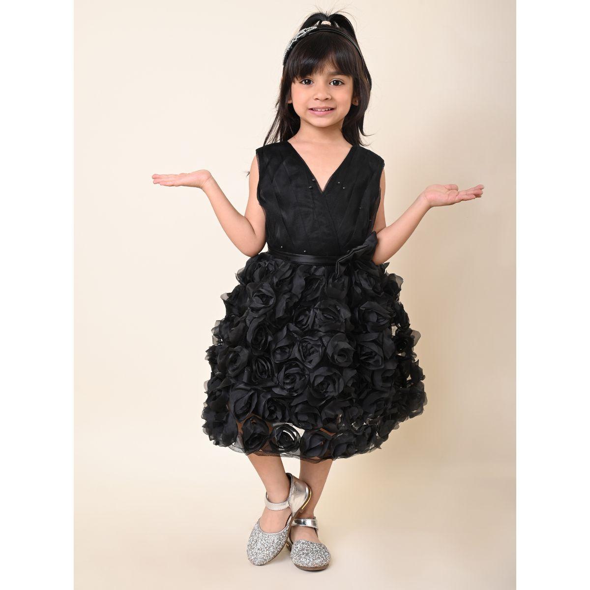 فستان سكاتر بتفاصيل شبكية مع فيونكة ليل بيكس × ستايلي-girls-clothing-dressesandjumpsuits-image-3