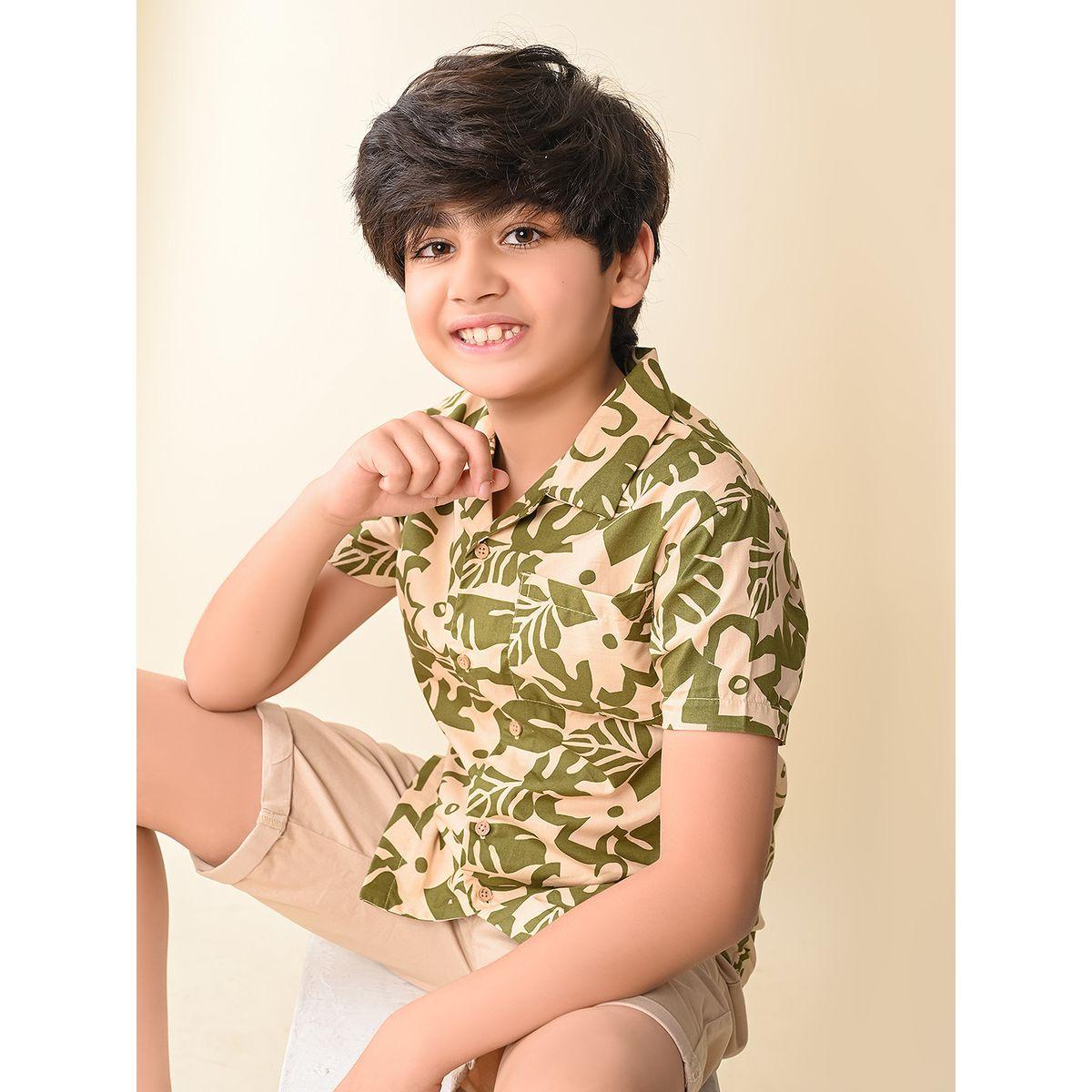 قميص مطبع بالكامل مع ياقة كوبان ليل بيكس × ستايلي-boys-clothing-shirts-image-5