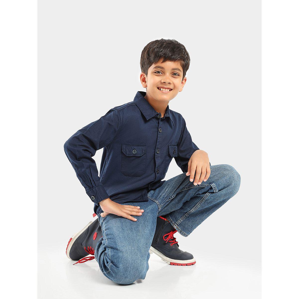 LilPicks X Styli  Flap Pocket Detail Slim Fit Shirts-boys-clothing-shirts-image-2