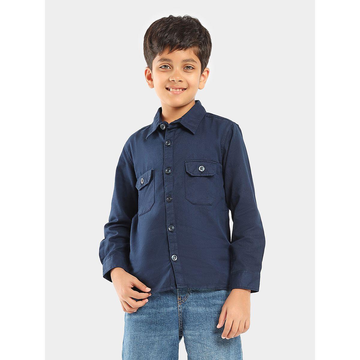 قميص بقصة سليم فت وتفاصيل جيب ليل بيكس × ستايلي-boys-clothing-shirts-image-3