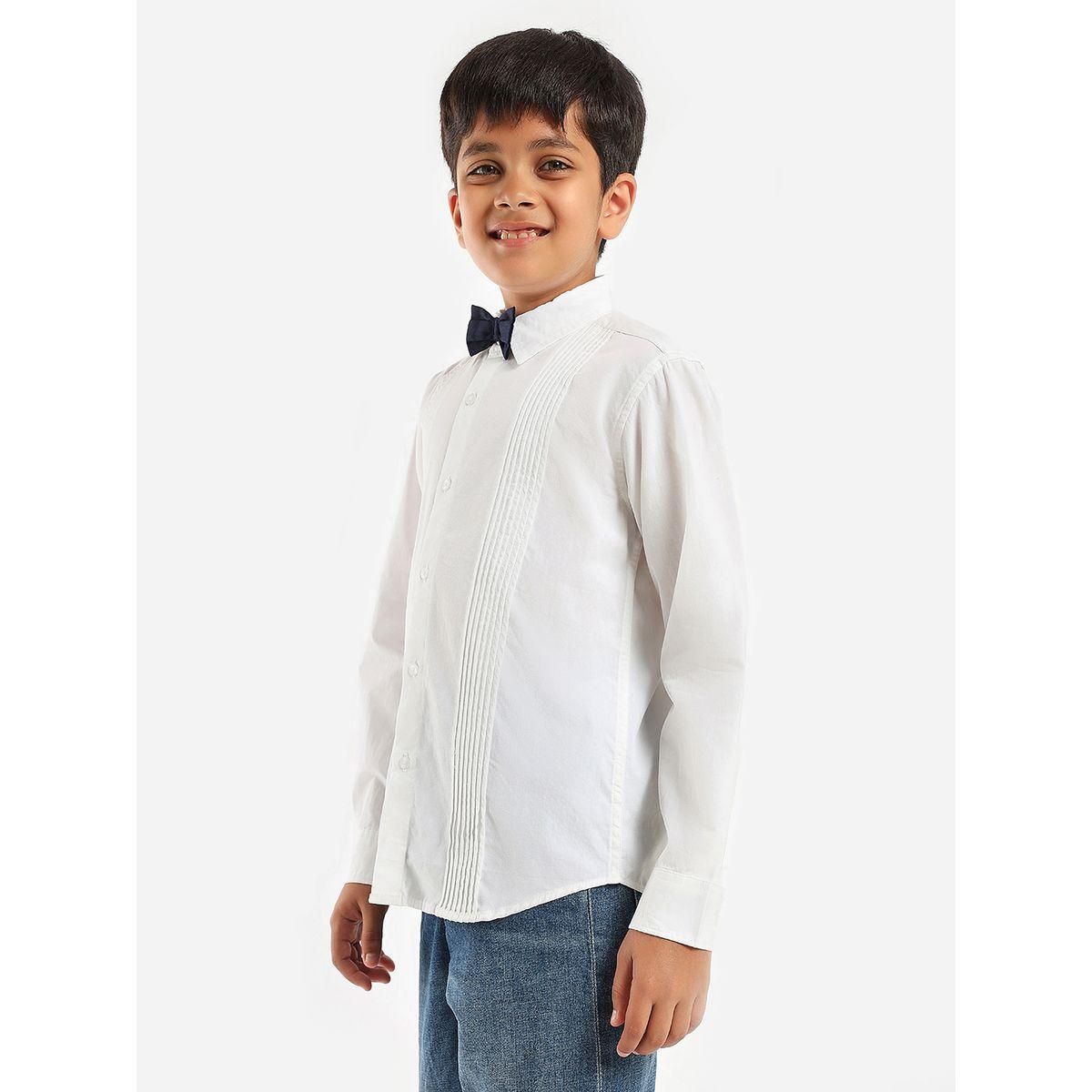 قميص بتفاصيل كسرات وقصة عادية ليل بيكس × ستايلي-boys-clothing-shirts-image-4