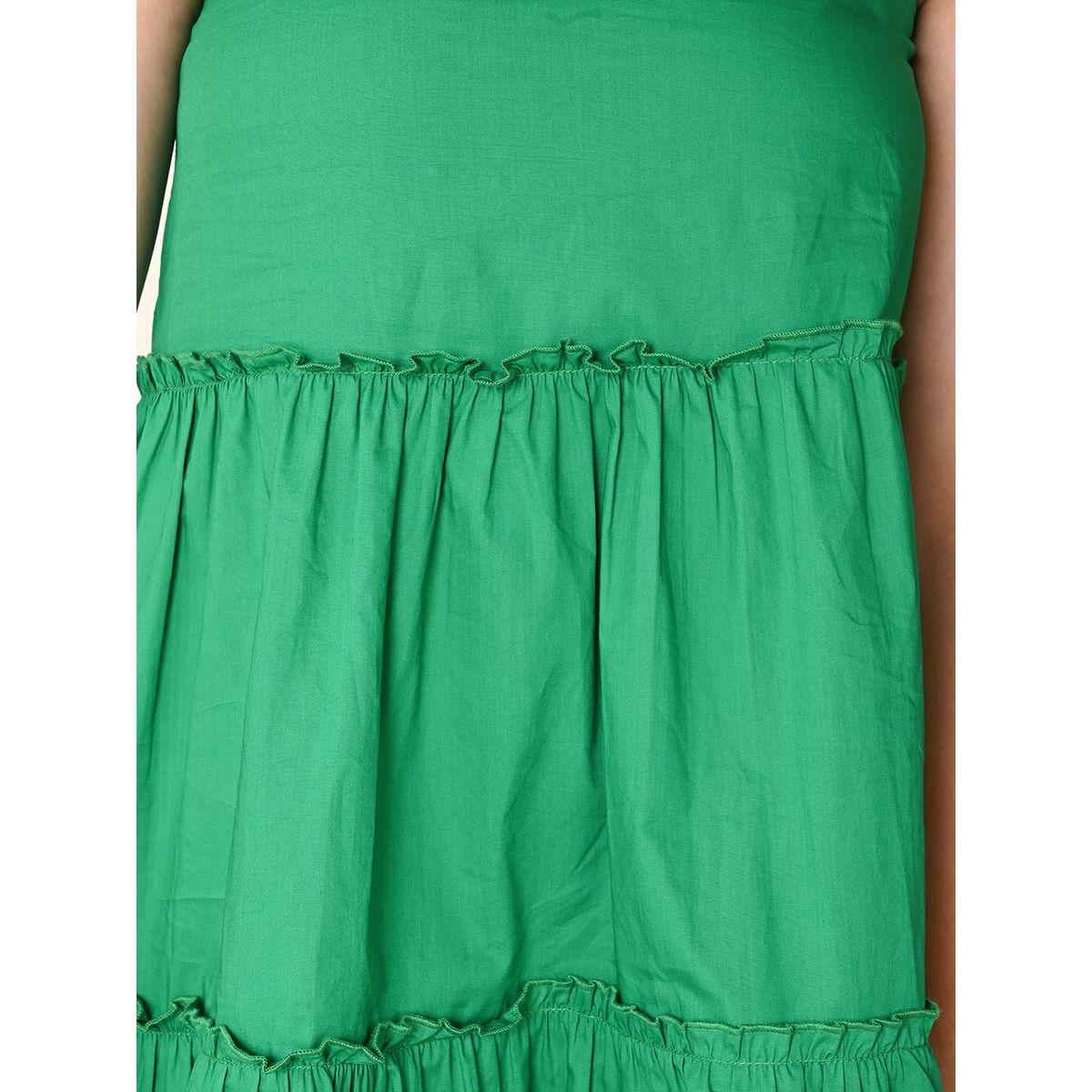 فستان ميدي بكسرات وكشكش مع اكمام باربطة ليل بيكس × ستايلي-girls-clothing-dressesandjumpsuits-image-3