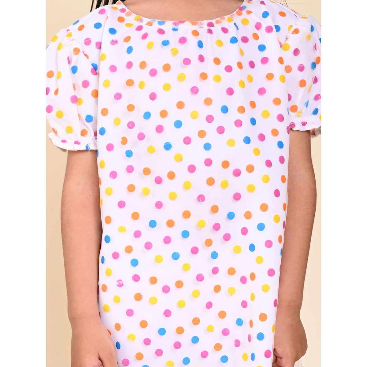 LilPicks X Styli  Polka Dot Print Mesh Ruffle Hem Dress-girls-clothing-dressesandjumpsuits-image-3