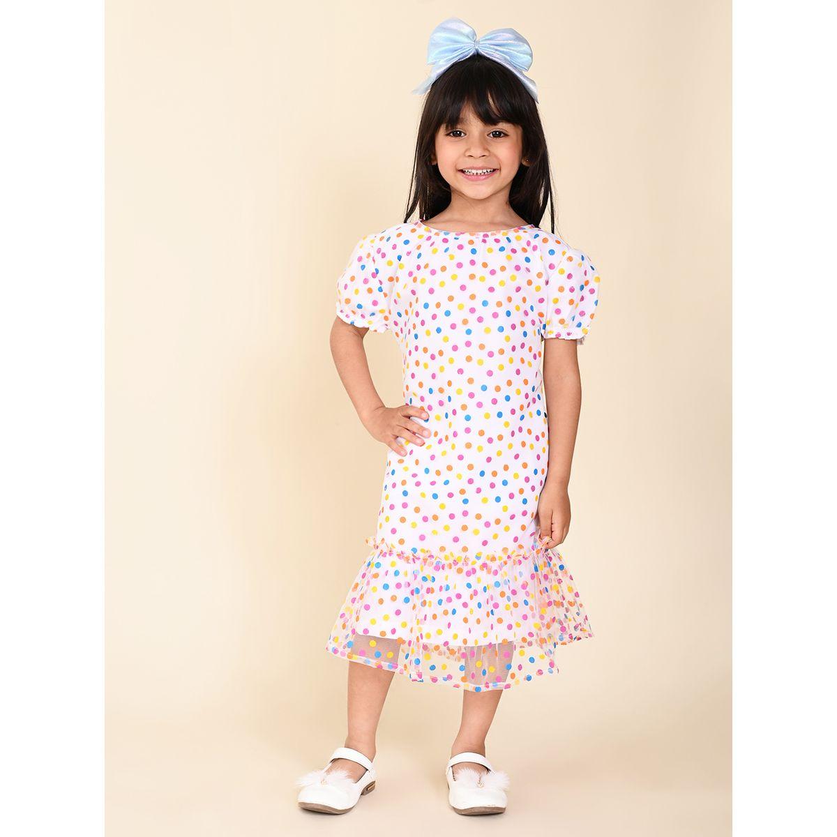 LilPicks X Styli  Polka Dot Print Mesh Ruffle Hem Dress-girls-clothing-dressesandjumpsuits-image-5