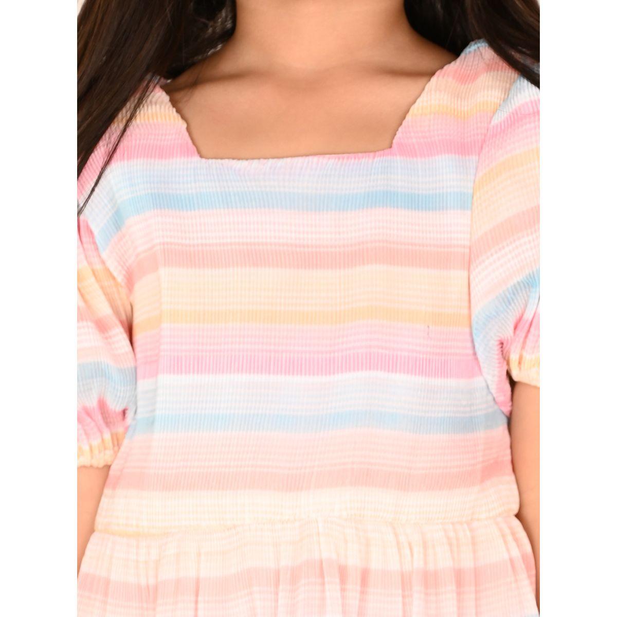 LilPicks X Styli  Striped Puff Sleeves A-Line Dress-girls-clothing-dressesandjumpsuits-image-5