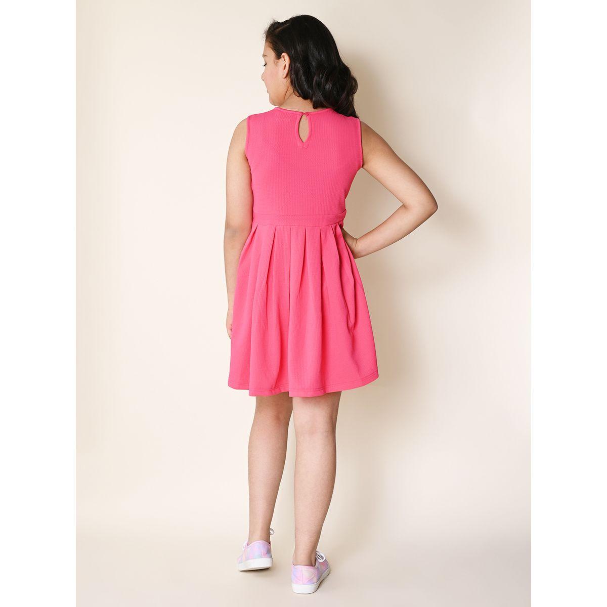 LilPicks X Styli  Box Pleated Bow Detail A-Line Dress-girls-clothing-dressesandjumpsuits-image-2