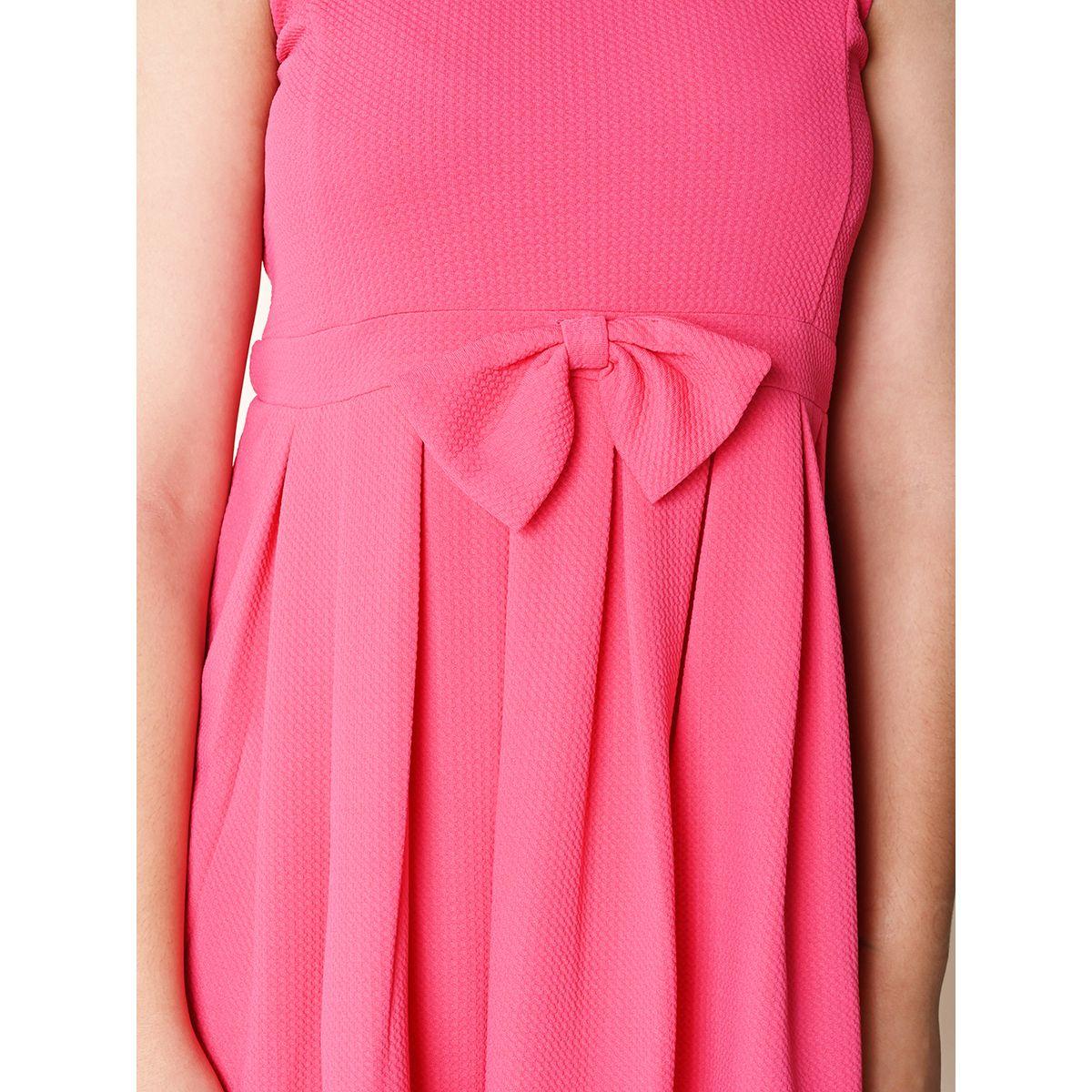 LilPicks X Styli  Box Pleated Bow Detail A-Line Dress-girls-clothing-dressesandjumpsuits-image-4