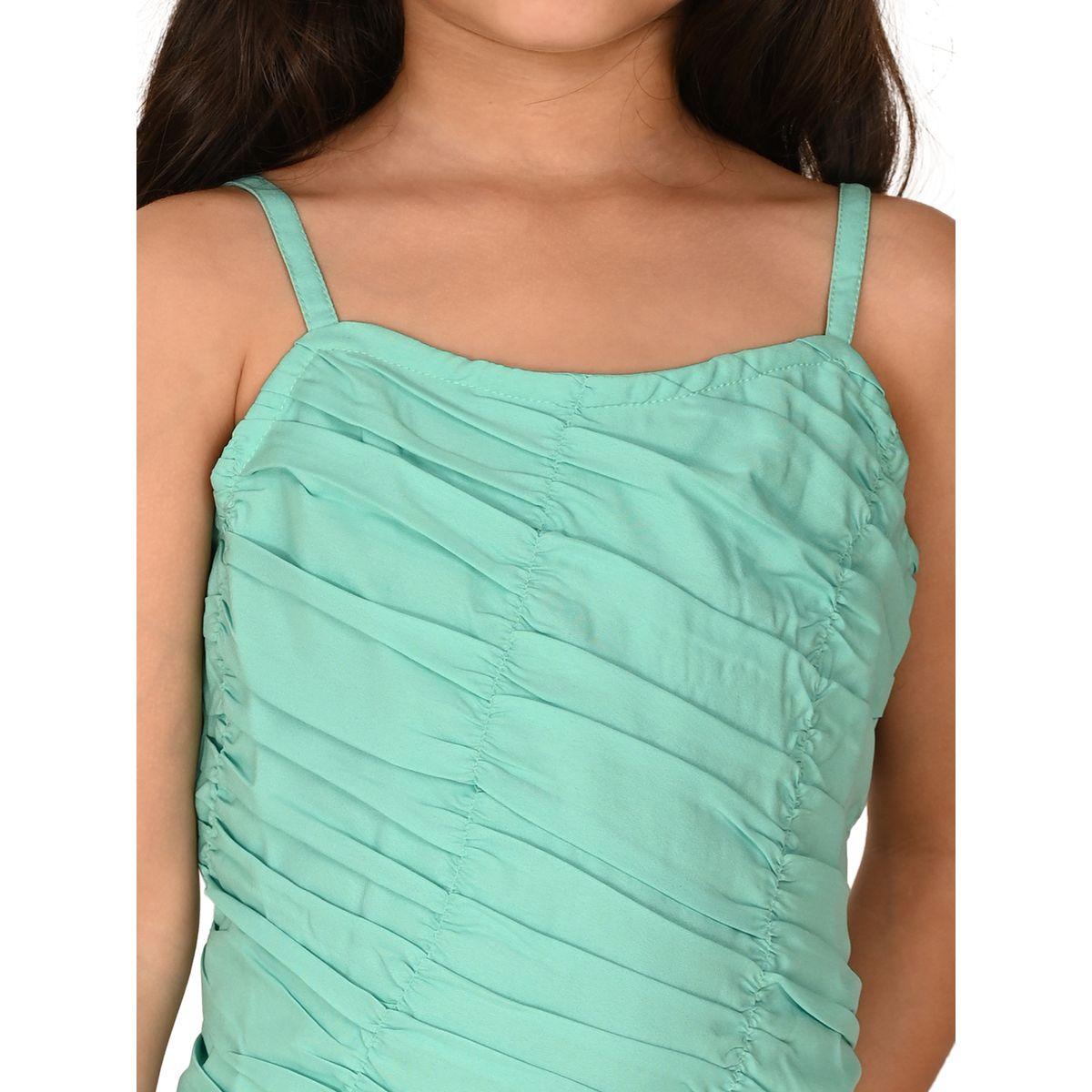 فستان بكسرات وحافة غير متماثلة الطول ليل بيكس × ستايلي-girls-clothing-dressesandjumpsuits-image-5