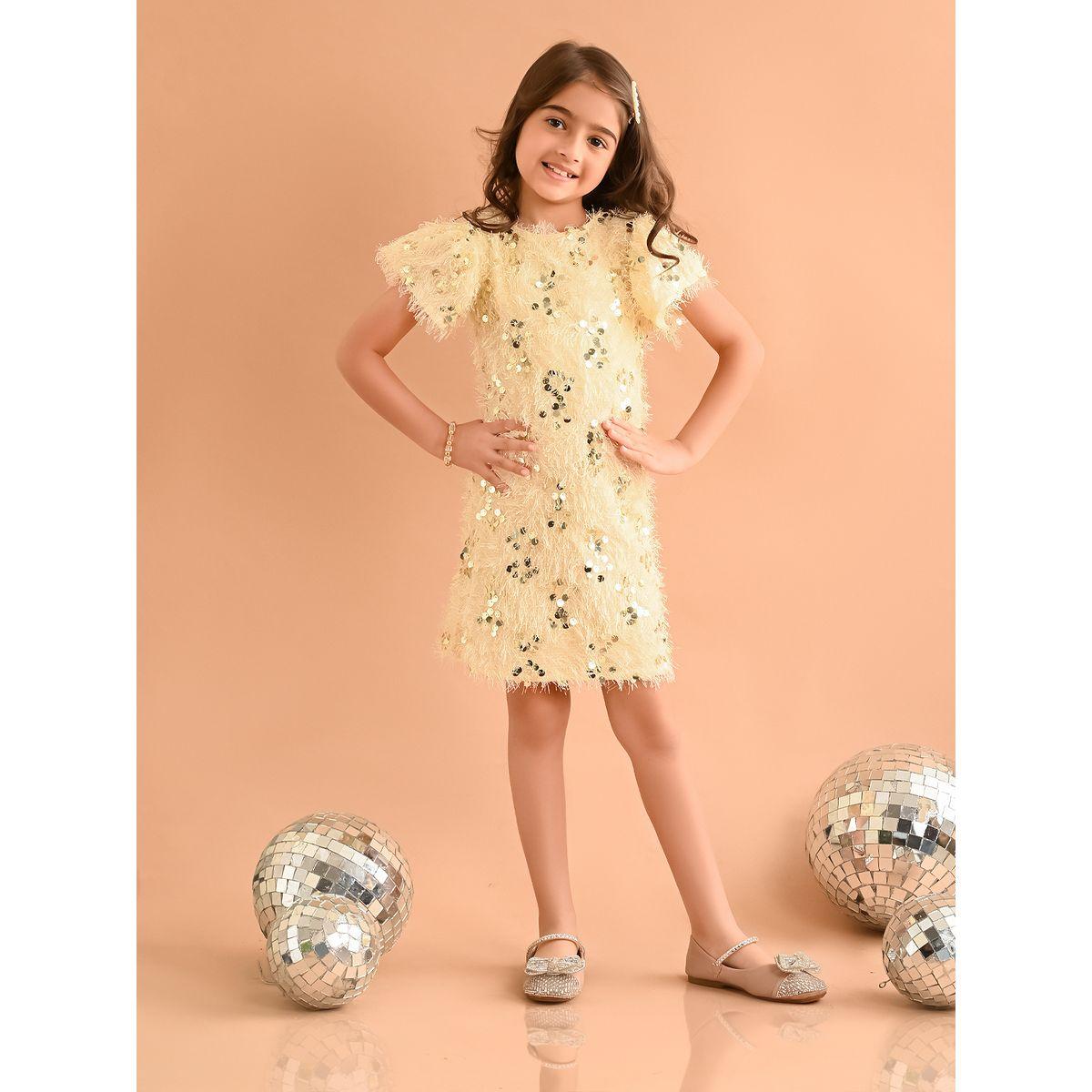 LilPicks X Styli  Faux Fur Sequin Detail Dress-girls-clothing-dressesandjumpsuits-image-1