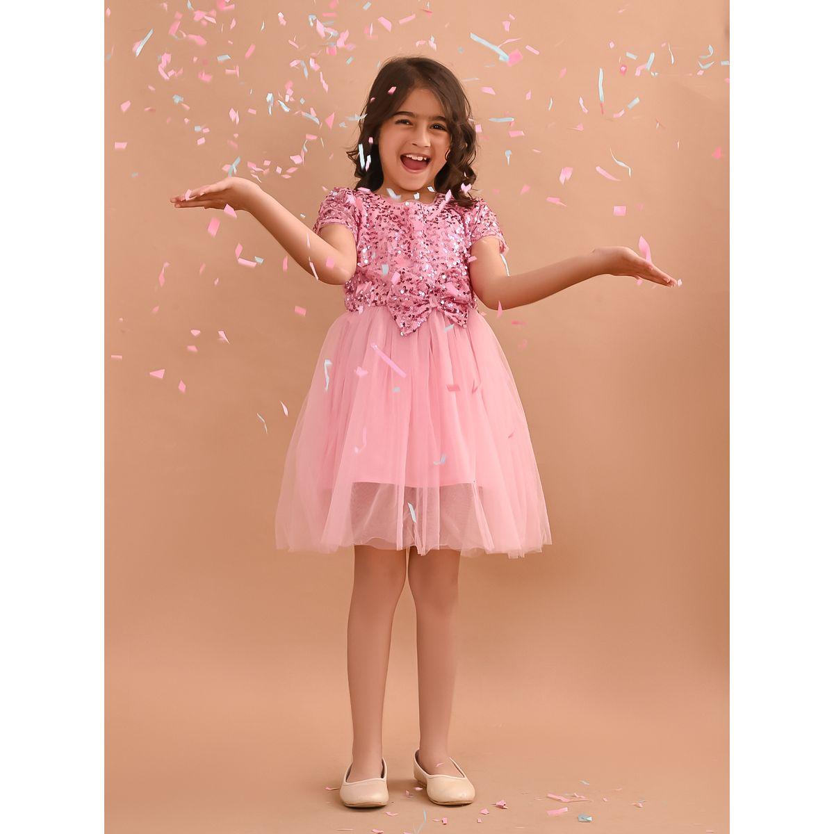 فستان سكاتر مزين بفيونكة مع ترتر ليل بيكس × ستايلي-girls-clothing-dressesandjumpsuits-image-6