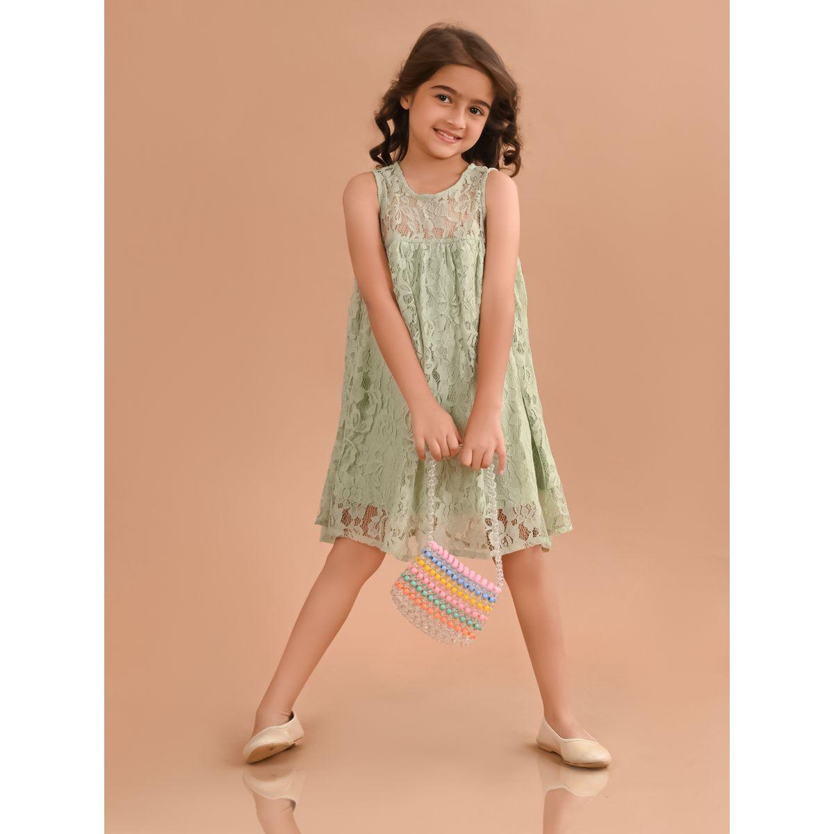فستان تونيك بتفاصيل دانتيل ليل بيكس × ستايلي-girls-clothing-dressesandjumpsuits-image-1