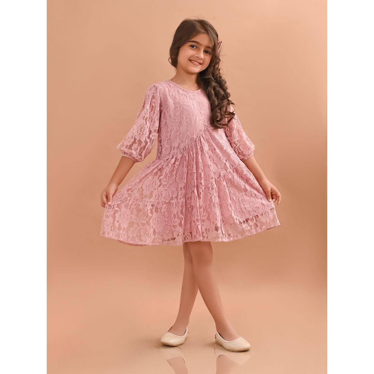LilPicks X Styli  All Over Lace Fit and Flare Dress-girls-clothing-dressesandjumpsuits-image-1
