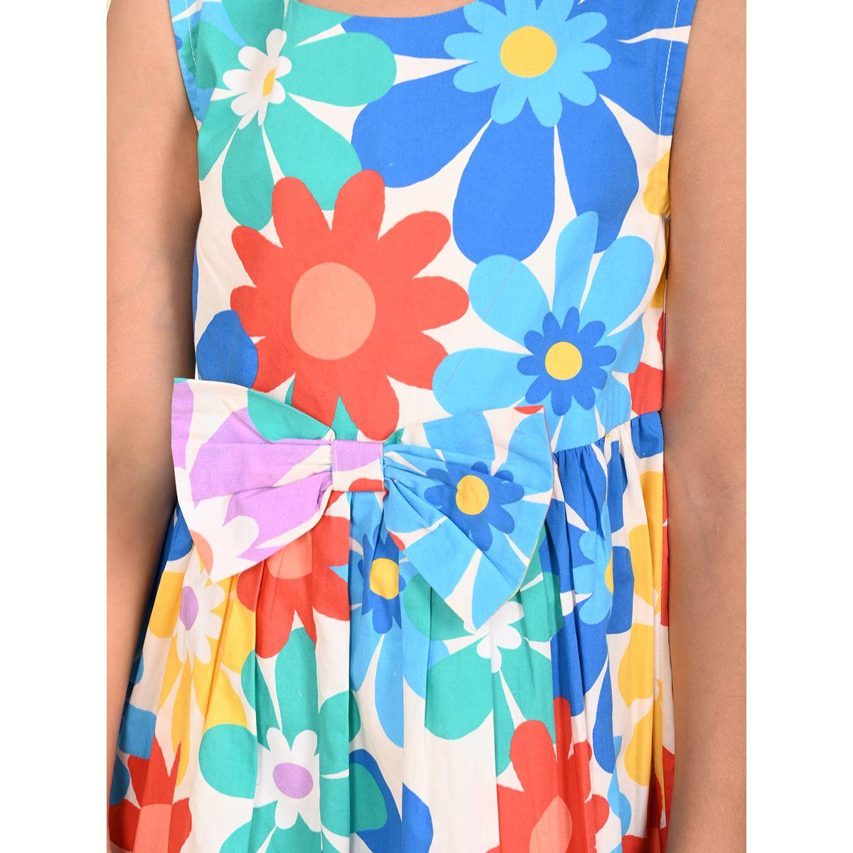 فستان بطول الركبة وطبعة زهور مع فيونكة-girls-clothing-dressesandjumpsuits-image-3