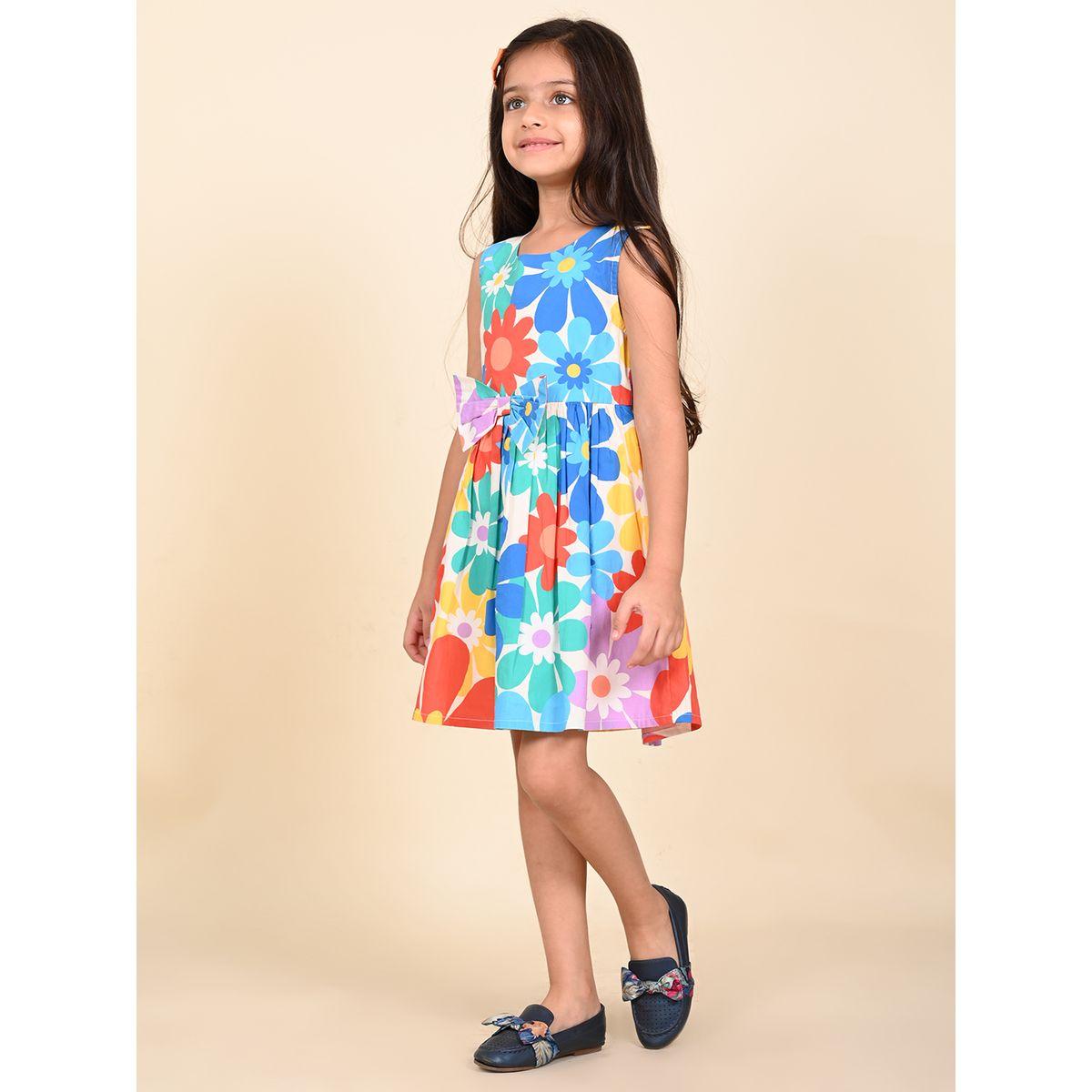 فستان بطول الركبة وطبعة زهور مع فيونكة-girls-clothing-dressesandjumpsuits-image-4