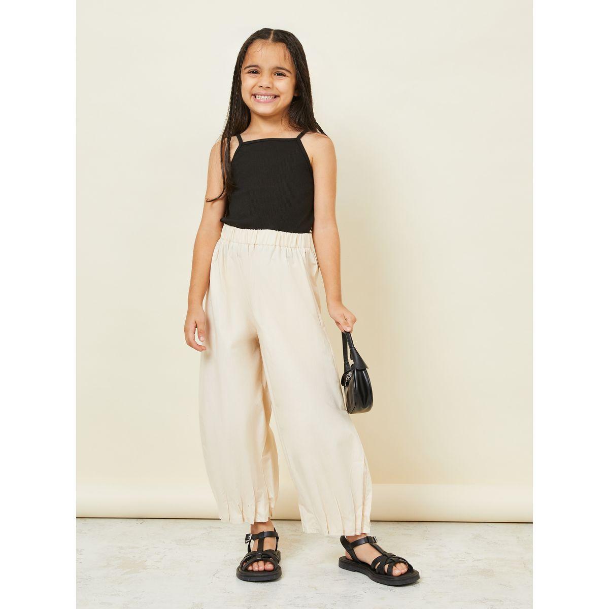 Styli Paperbag Waistband Pleated Hem Wide Leg Pants-girls-clothing-bottoms-trousers-image-1