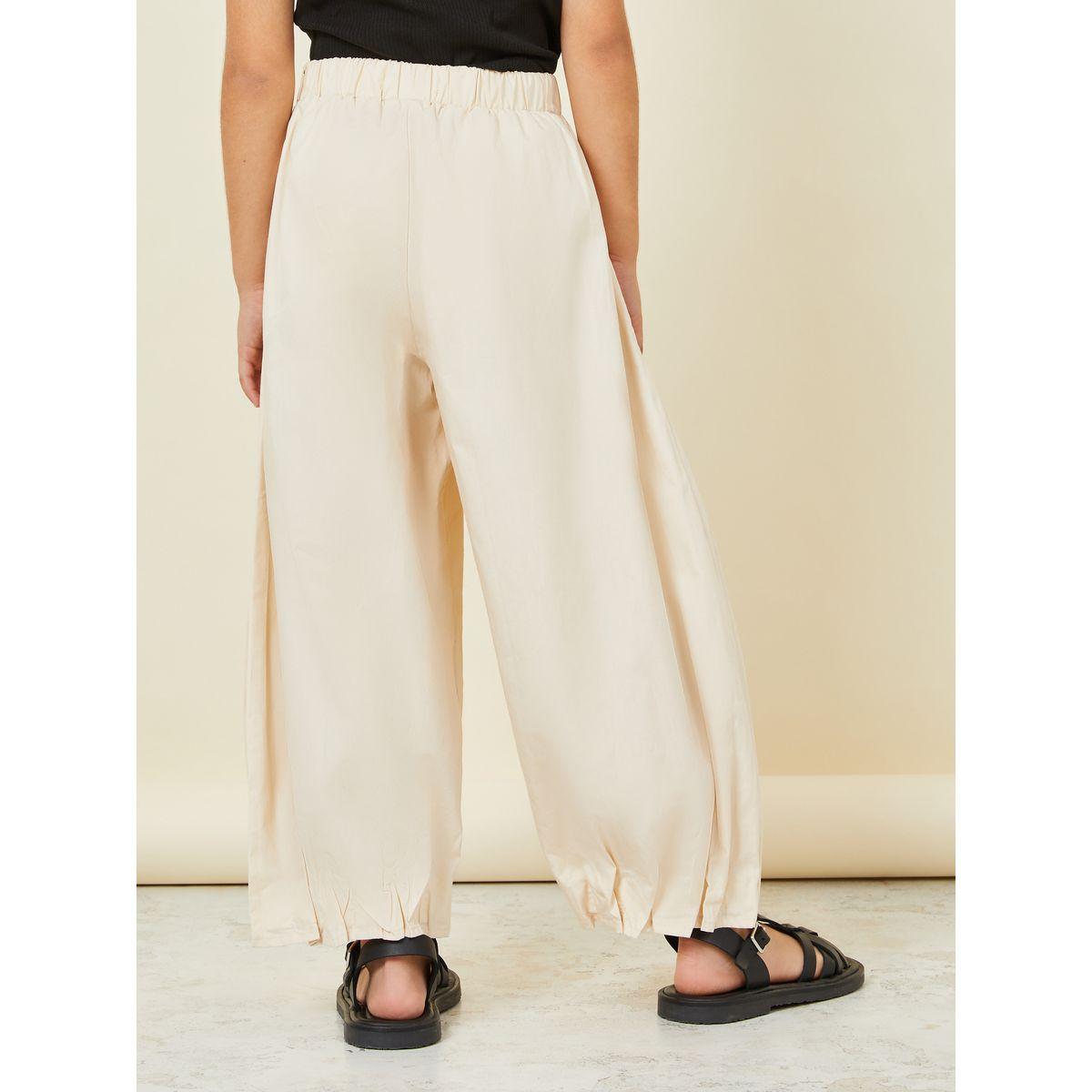 Styli Paperbag Waistband Pleated Hem Wide Leg Pants-girls-clothing-bottoms-trousers-image-4