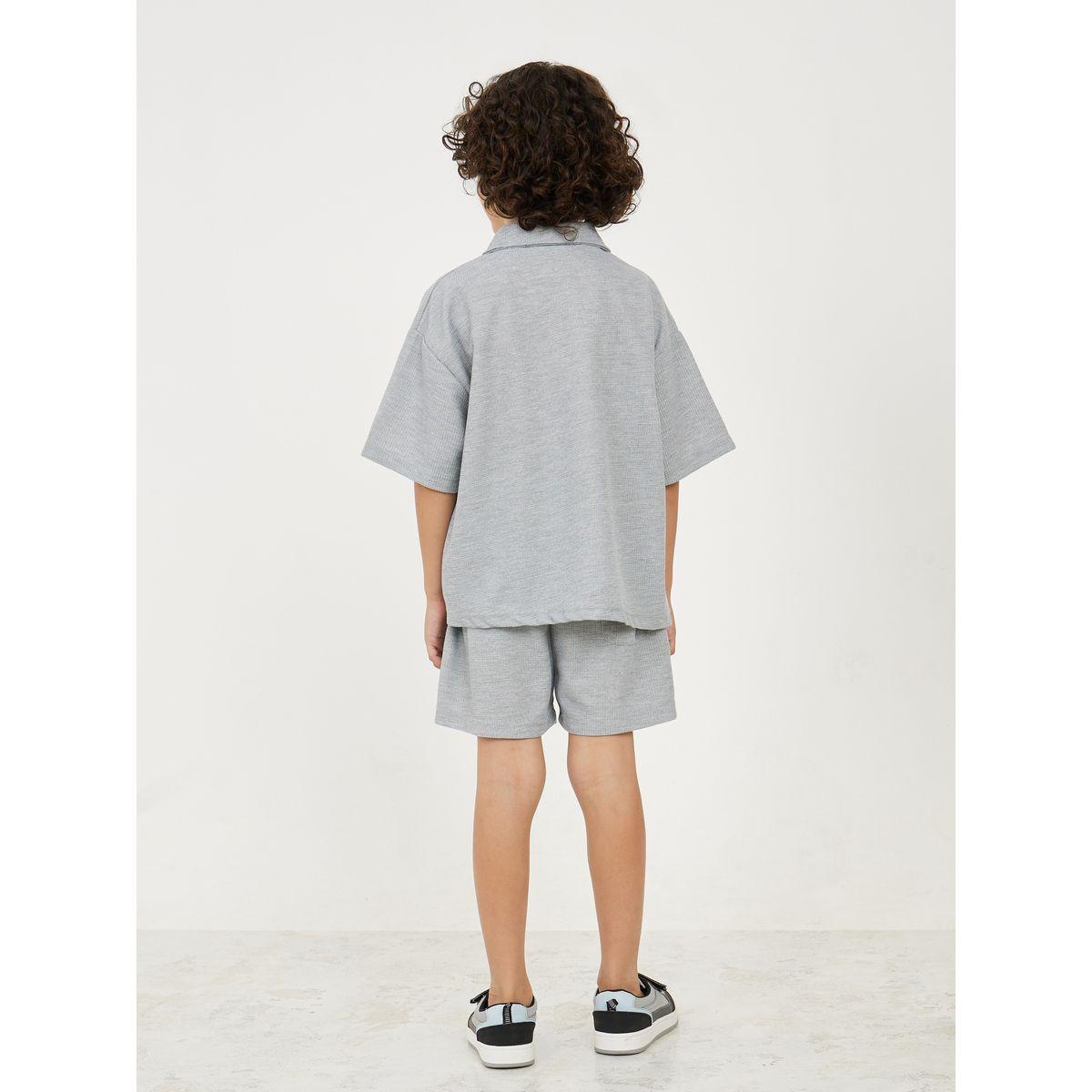 Styli Oversized Drop Shoulder Polo T-shirt & Short Set-boys-clothing-setsandcoords-image-4