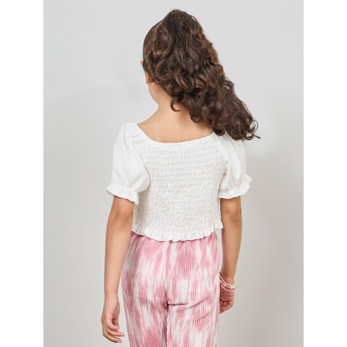 Styli Smocked Crop Top with Puff Sleeves-girls-clothing-tshirts-image-4