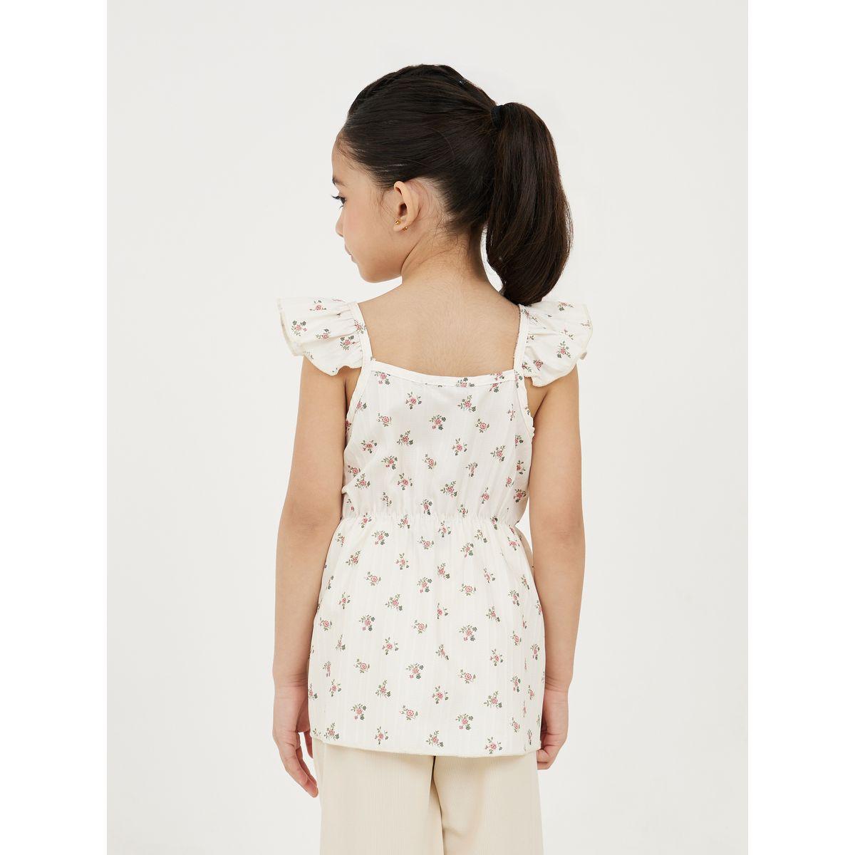 بلوزة بيبلوم بتفاصيل كشكش وطبعات صغيرة-girls-clothing-tshirts-image-4