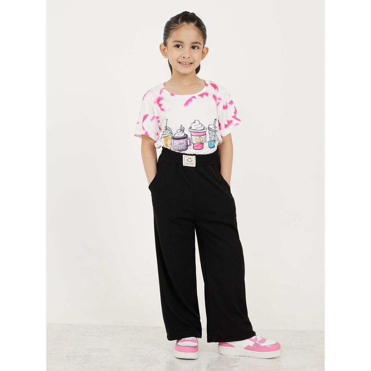 Styli Patch Detail Wide Leg Pants with Pockets-girls-clothing-bottoms-trousers-image-2