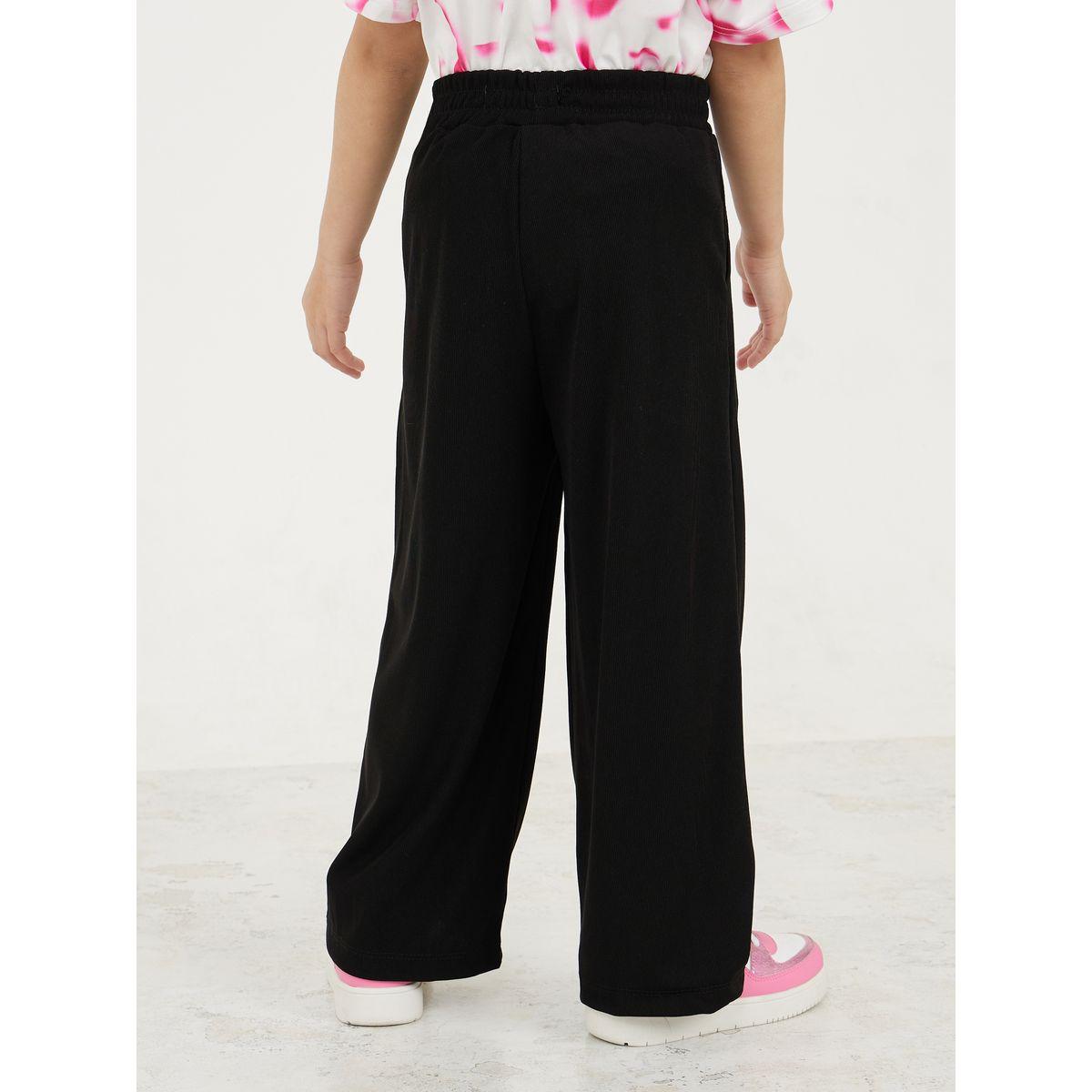Styli Patch Detail Wide Leg Pants with Pockets-girls-clothing-bottoms-trousers-image-4