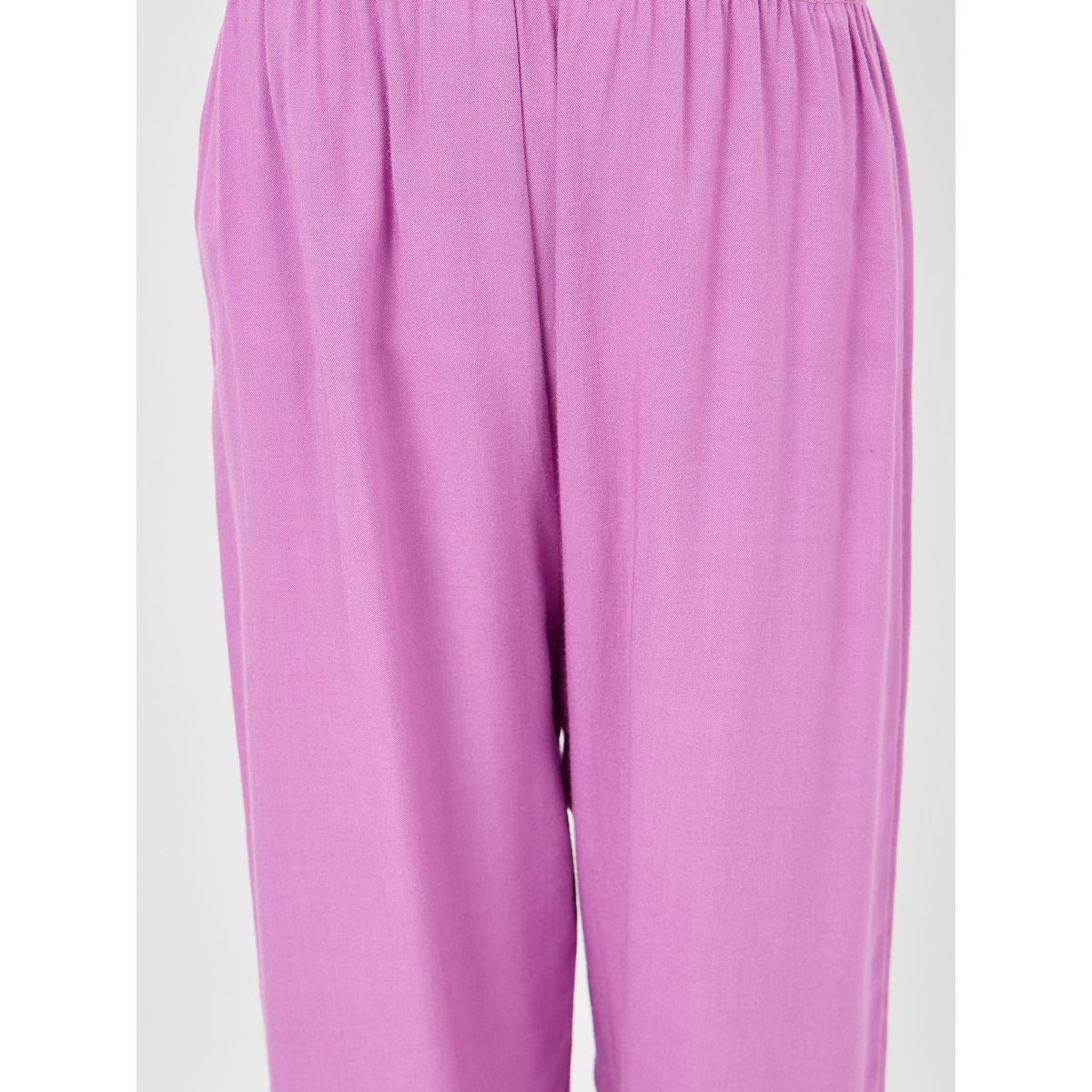 Styli Solid Lightweight Pants with Elastic Cuff-girls-clothing-bottoms-trousers-image-3