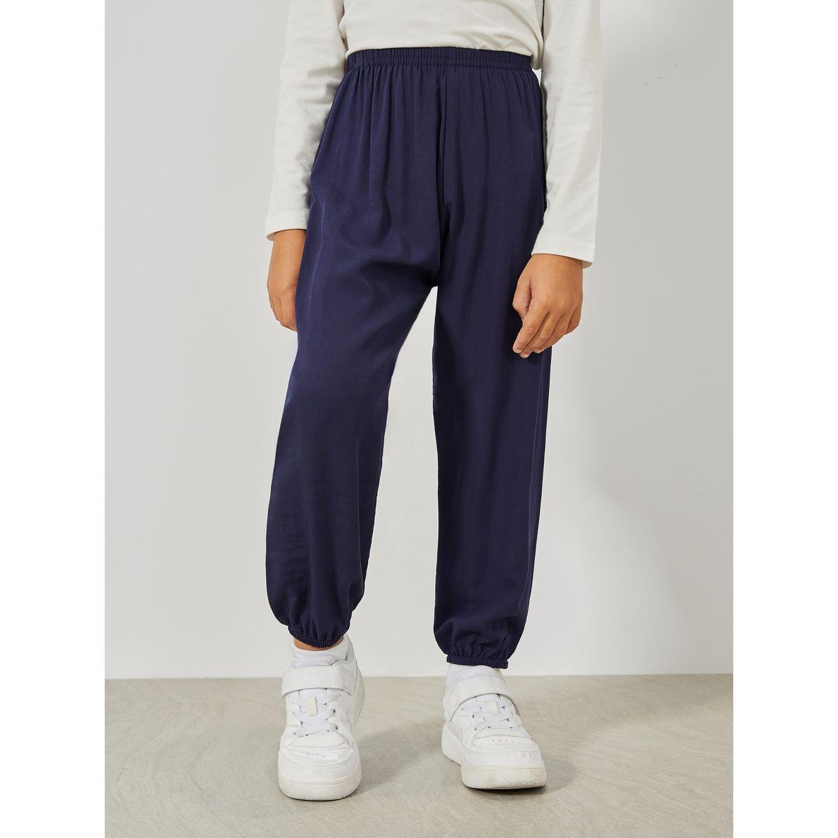 Styli Solid Lightweight Pants with Elastic Waistband-boys-clothing-bottoms-trousers-image-1