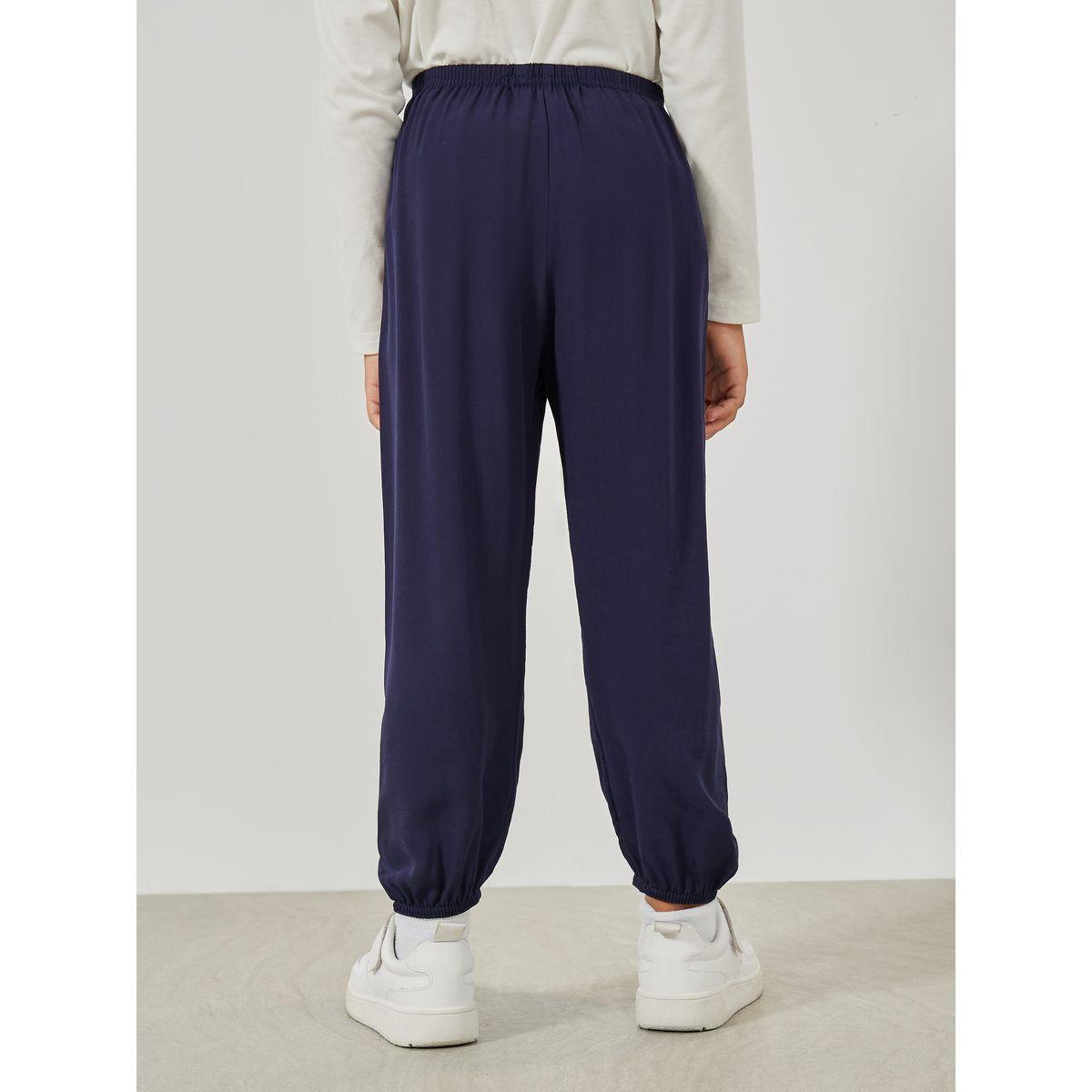 Styli Solid Lightweight Pants with Elastic Waistband-boys-clothing-bottoms-trousers-image-4