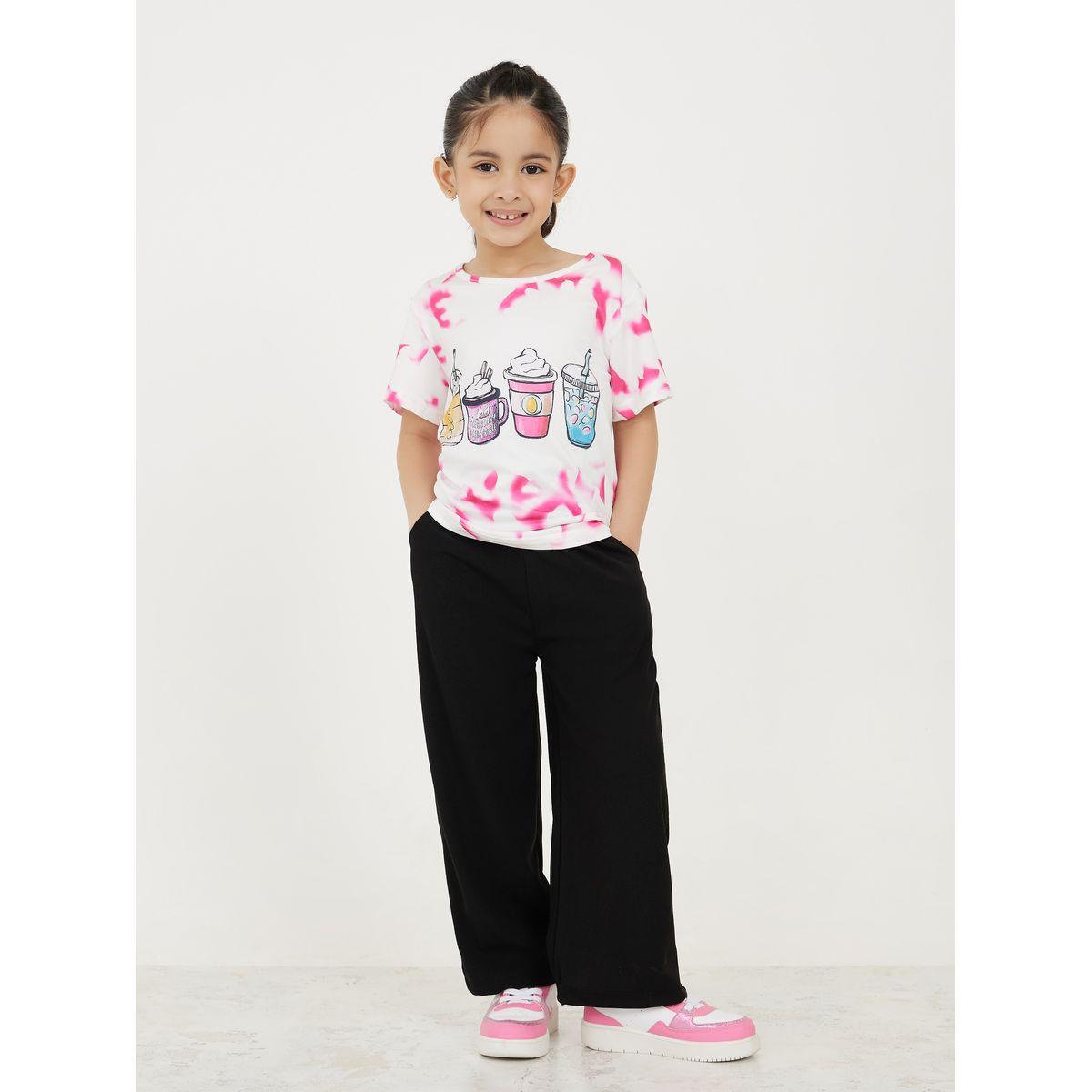 تيشيرت بطبعة تاي داي مع اكمام قصيرة-girls-clothing-tshirts-image-2