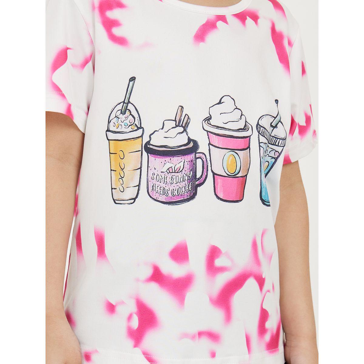 Styli Tie Dye Graphic Print T-Shirt with Short Sleeves-girls-clothing-tshirts-image-3