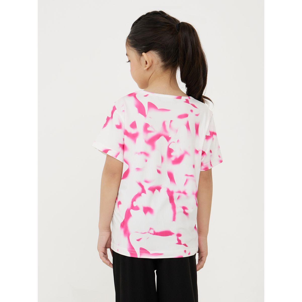 Styli Tie Dye Graphic Print T-Shirt with Short Sleeves-girls-clothing-tshirts-image-4