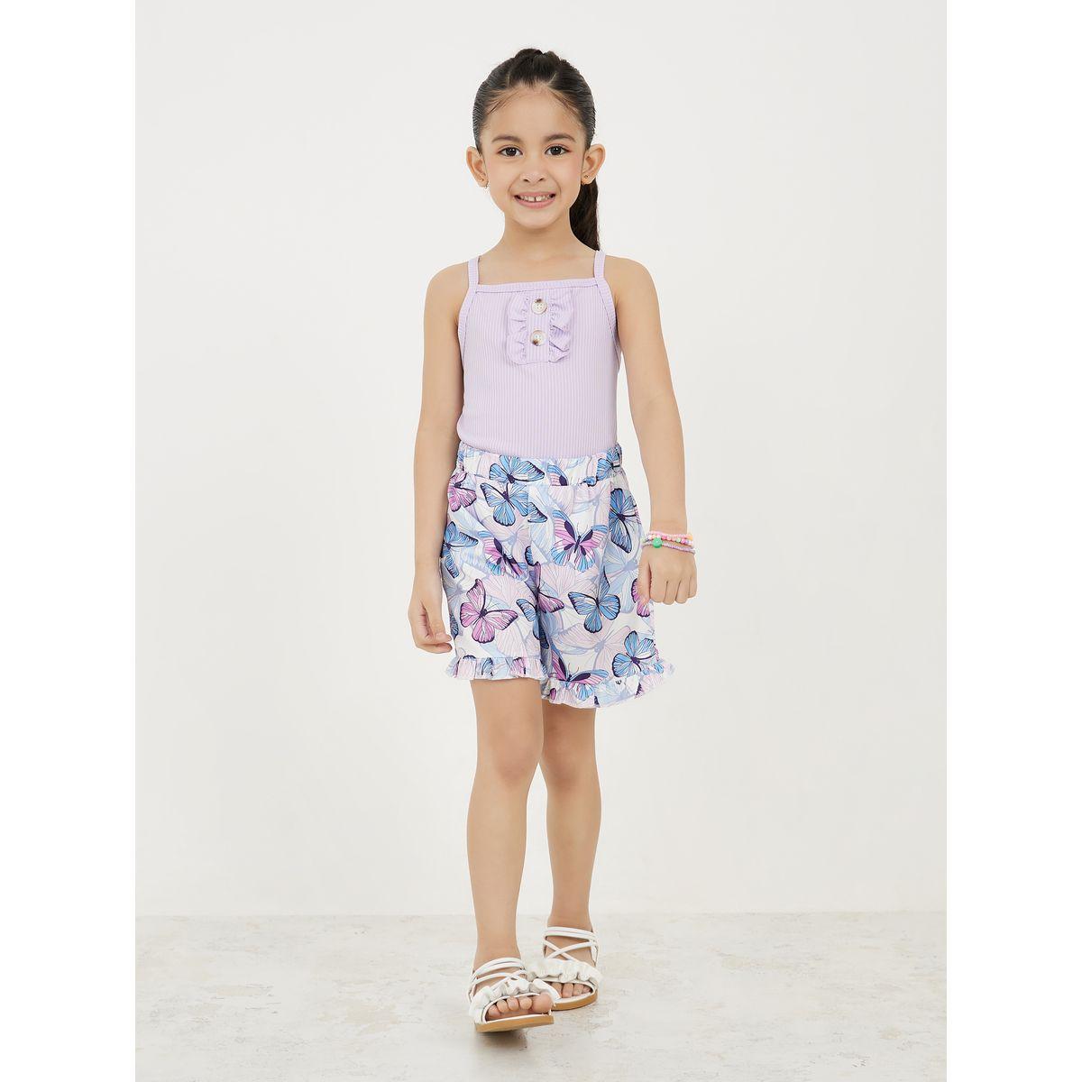 مجموعة من شورت مع بلوزة محبوكة مزينة بفيونكة-girls-clothing-setsandcoords-image-2
