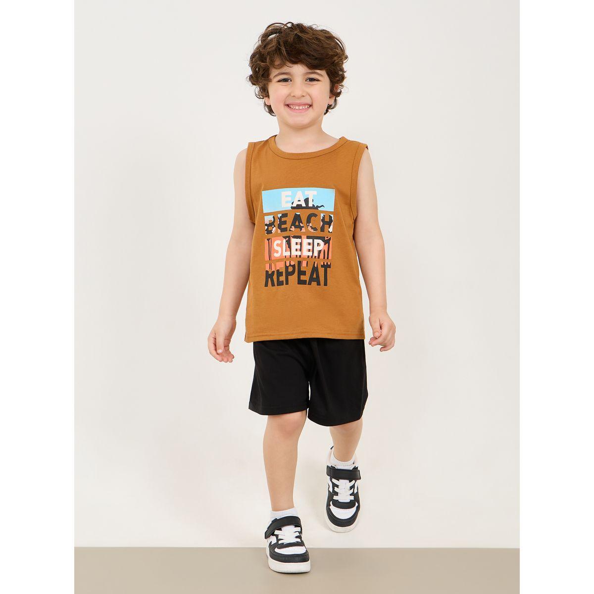 Styli Loose Fit Solid Shorts-boys-clothing-bottoms-shorts-image-2