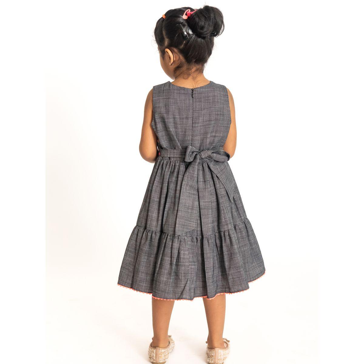 Styli Floral Embroidered Striped A-Line Dress-girls-clothing-dressesandjumpsuits-image-2