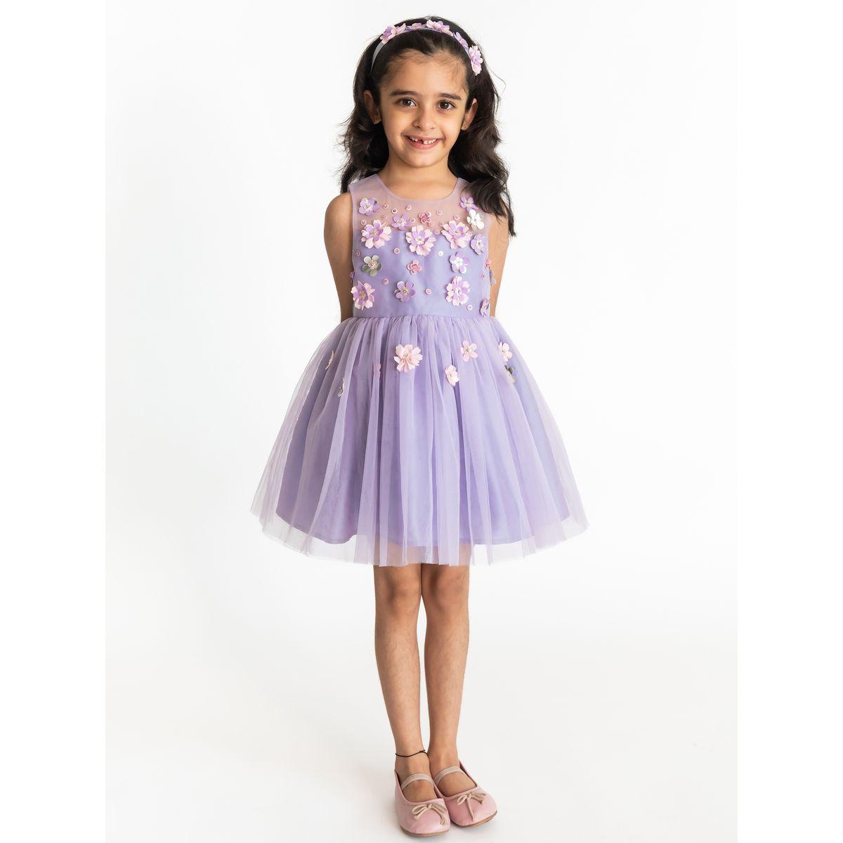 فستان سكاتر بتفاصيل شبكية وزهور-girls-clothing-dressesandjumpsuits-image-1