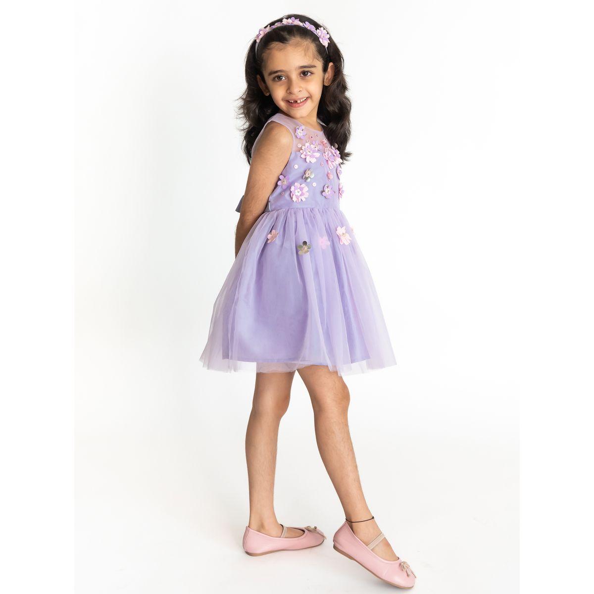 فستان سكاتر بتفاصيل شبكية وزهور-girls-clothing-dressesandjumpsuits-image-4