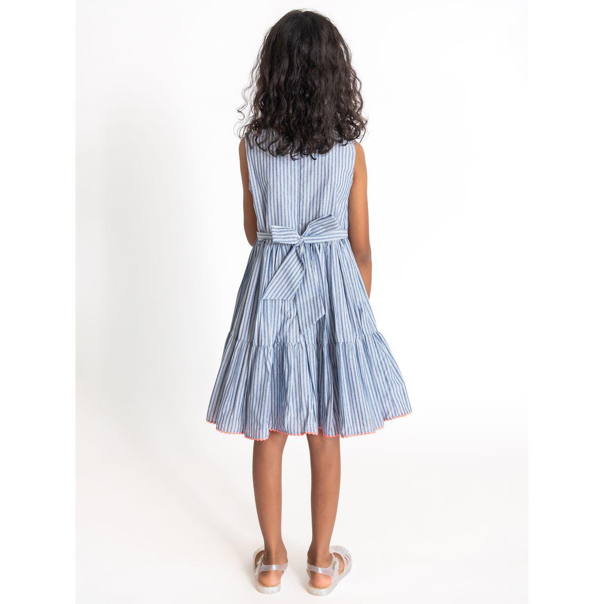 Styli Floral Embroidered Striped A-Line Dress-girls-clothing-dressesandjumpsuits-image-2