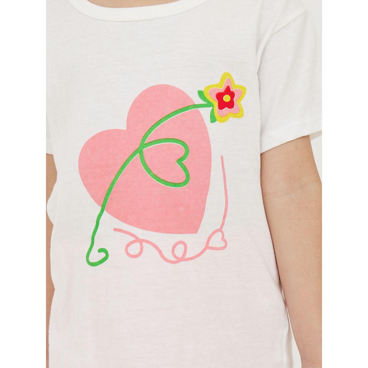 Styli Heart Graphic Print T-Shirt & Shorts Set-girls-clothing-nightwear-image-3
