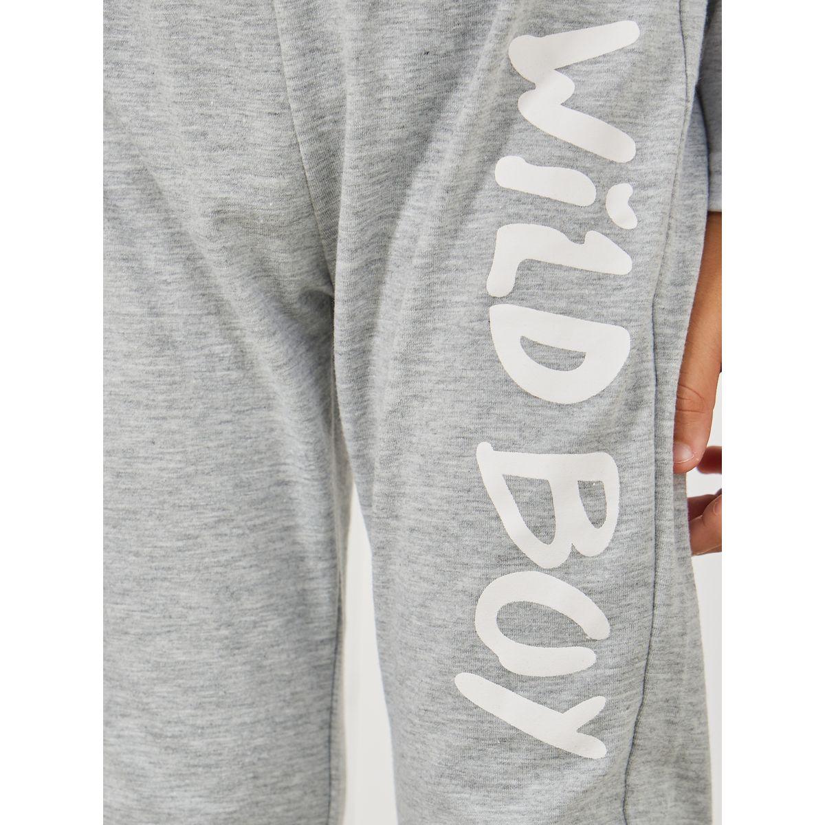 Styli Slogan Print Elastic Waistband Joggers-boys-clothing-bottoms-joggersandtrackpants-image-3