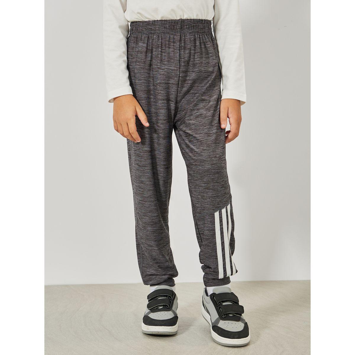بنطال ميلانج مع حافة بتفاصيل مخططة-boys-clothing-bottoms-joggersandtrackpants-image-1