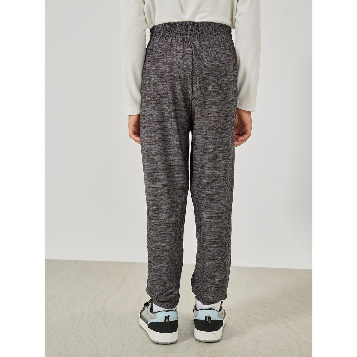 بنطال ميلانج مع حافة بتفاصيل مخططة-boys-clothing-bottoms-joggersandtrackpants-image-4