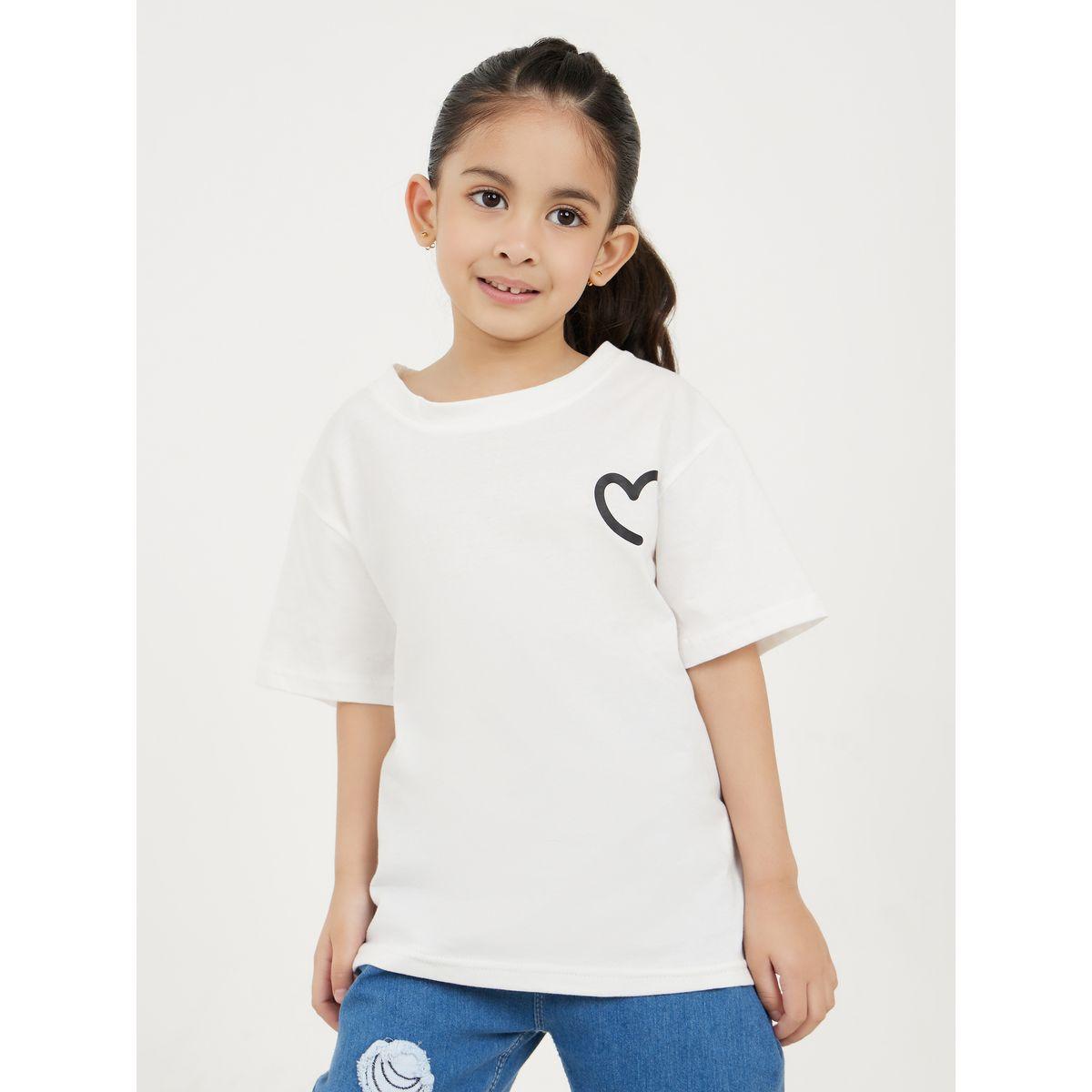 تيشيرت بقصة فضفاضة واكتاف منخفضة-girls-clothing-tshirts-image-1