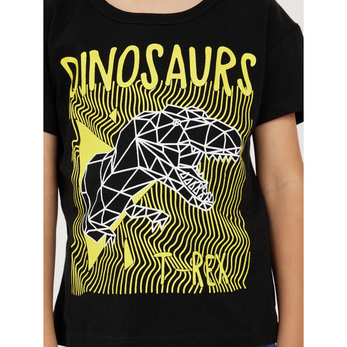 Styli Dinosaur Graphic Print T-Shirt with Short Sleeves-boys-clothing-tshirtsandpolos-image-3
