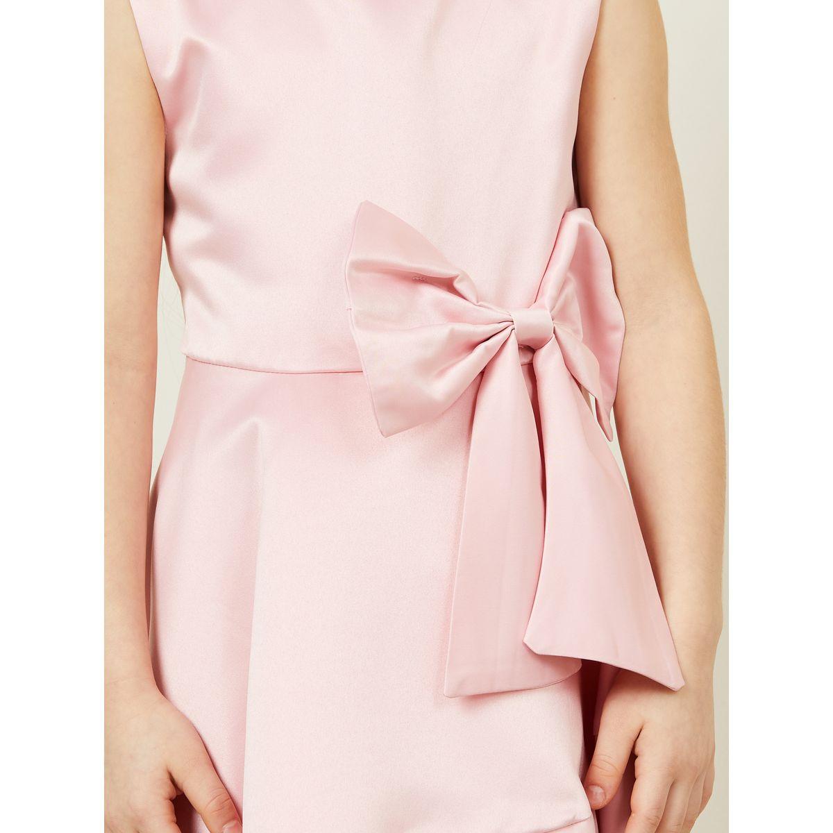 فستان بلا اكمام مزين بربطة فيونكة وكشكش-girls-clothing-dressesandjumpsuits-image-3