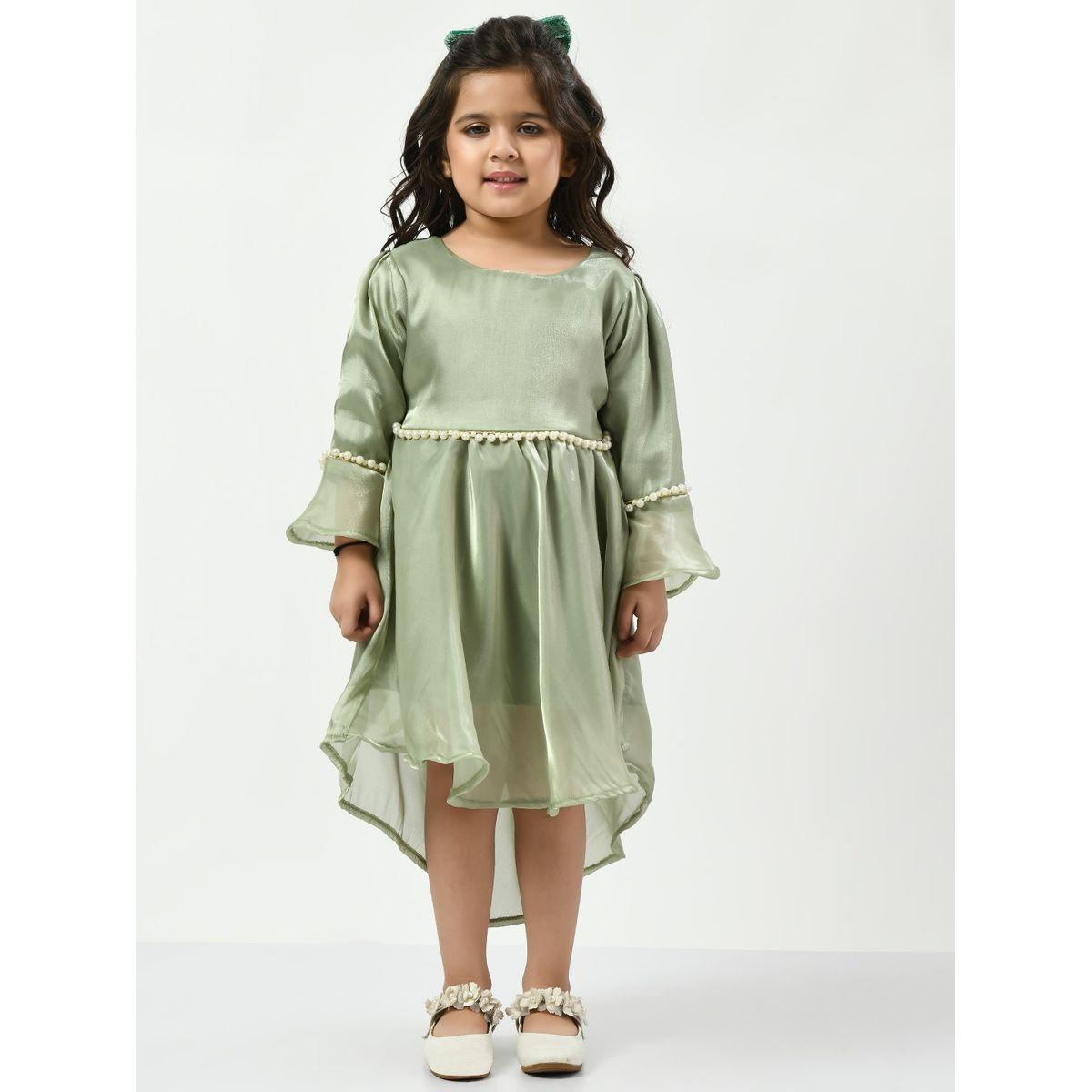 فستان بحافة غير متماثلة الطول مع اكمام فلوت-girls-clothing-dressesandjumpsuits-image-1