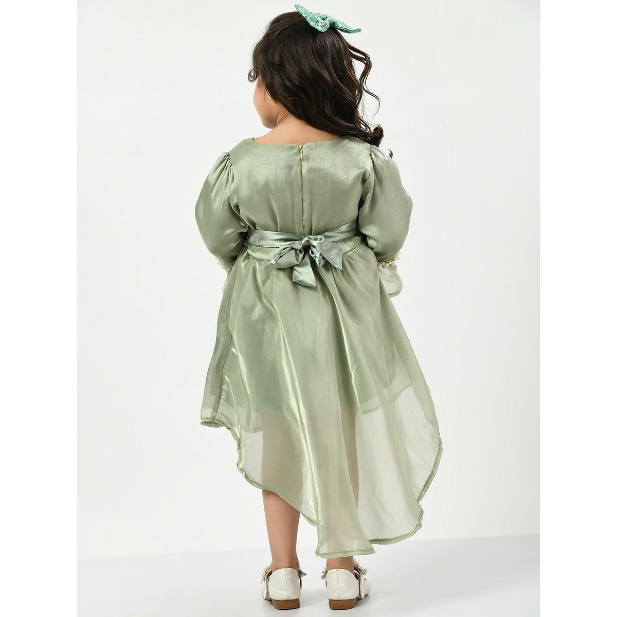 فستان بحافة غير متماثلة الطول مع اكمام فلوت-girls-clothing-dressesandjumpsuits-image-2