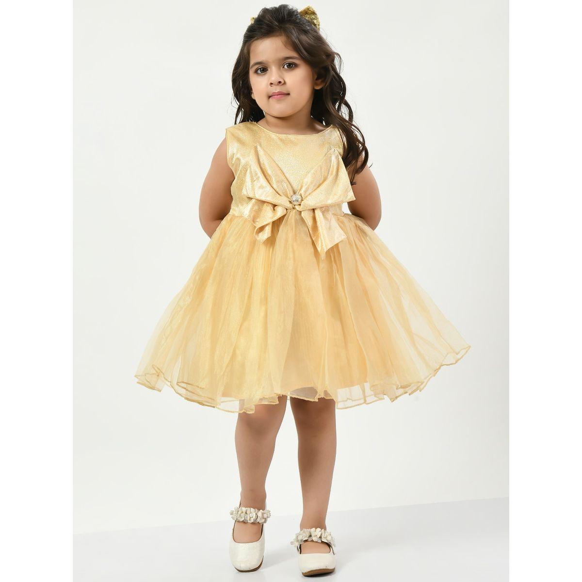 Styli Shiny Spot Print Bow Applique Mesh A-Line Dress-girls-clothing-dressesandjumpsuits-image-1
