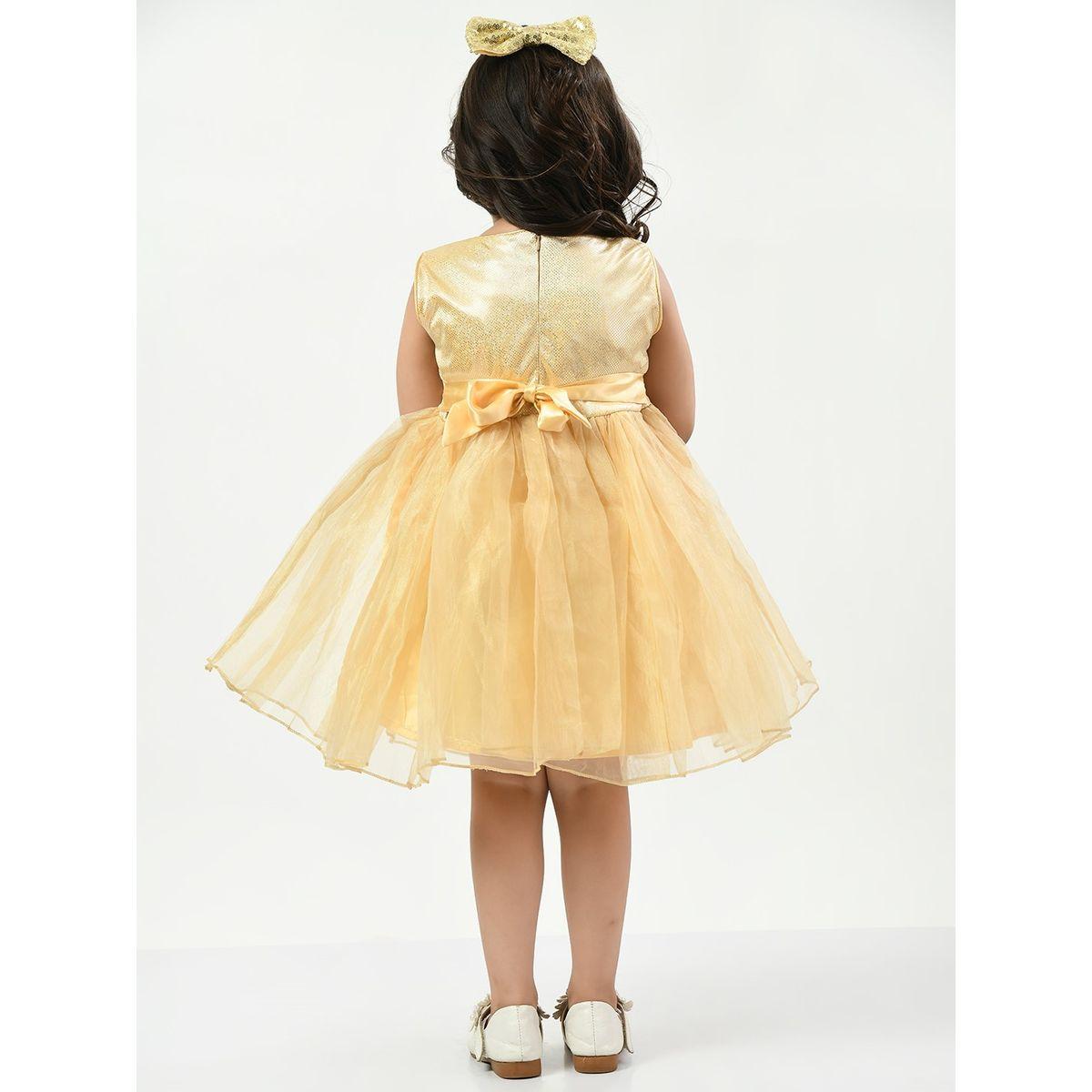 Styli Shiny Spot Print Bow Applique Mesh A-Line Dress-girls-clothing-dressesandjumpsuits-image-2